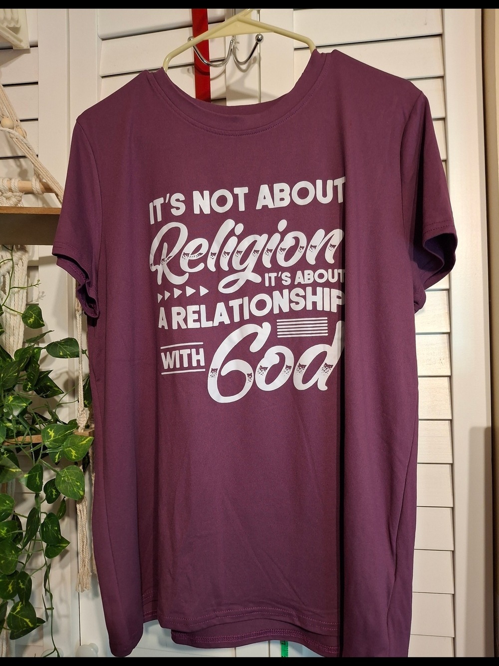 Spiital Graphic Tee - Plum with White Script Sz L New